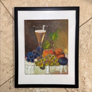 Vibrant Fruit Still Life Painting Acrylic and Oil 8"x10", unframed